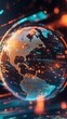 © Cloudyew - A digital globe illuminated with neon lights, symbolizing global connectivity and technological progress.