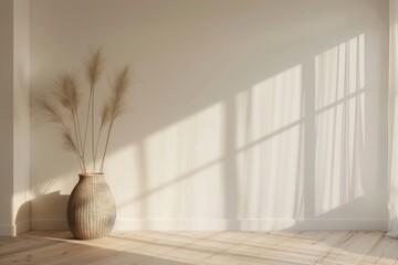 Wall Mural - Interior background floor minimalist sunlight.