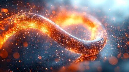 Wall Mural - Glowing infinity swirl, abstract energy, dark background, motion design, website banner.