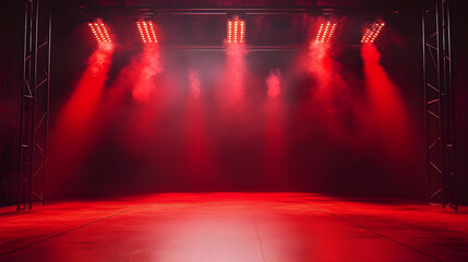 Wall Mural - dynamic red gritty spotlight stage design, wwe style edged background