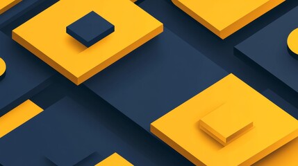 Poster - Abstract geometric shapes in vibrant colors, overlapping and forming a modern, dynamic design with shadows and depth on a minimalist background