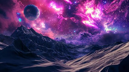 Wall Mural - a mesmerizing view of a sky in shades of purple and blue, prominently featuring numerous stars, star