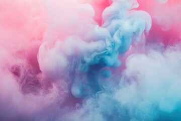 Wall Mural - colorful vapor clouds swirl together, creating an ethereal atmosphere with shades of pink and blue