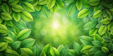 Wall Mural - Beautiful background of green leaves, nature, foliage, lush, vibrant, botanical, organic, fresh, pure, natural, environment