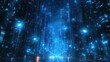 © aritha - A futuristic cityscape illuminated by blue lights, creating a digital atmosphere.