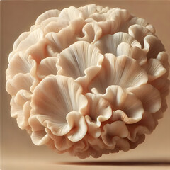 Wall Mural - elegant creamy beige mushroom surface with subtle reflective glow for 3d rendering and digital desig