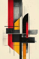 Wall Mural - Modern abstract poster with bold lines and geometric shapes