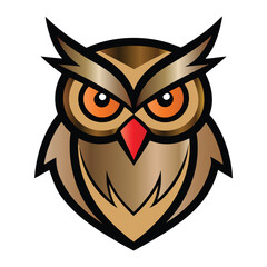 Wall Mural - Owl head mascot logo design