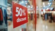 © xio - 50% off sale sign in a shopping mall.