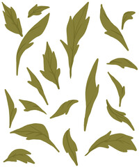 leaves seamless pattern green element