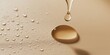 © Armin - Close-up of beige liquid droplet forming on a smooth surface with smaller droplets scattered around it.