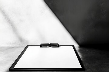 Wall Mural - a clipboard with a pen on it. the clipboard is white and black