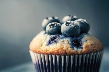 Wall Mural - Blueberry muffin close-up