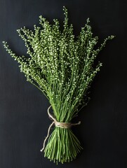 Wall Mural - White Flowers on Black Surface