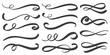 © Chorna_L - Vector swirl lines. Swash and flourish underlines. Hand drawn swish and swooshes. Calligraphic elegant vintage curved squiggles. Doodle fancy dividers on white background.