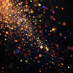 Canvas Print - colorful bokeh lights on a dark background, creating a vibrant and festive abstract scene.
