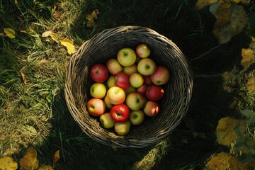 Wall Mural - Apples on Grass