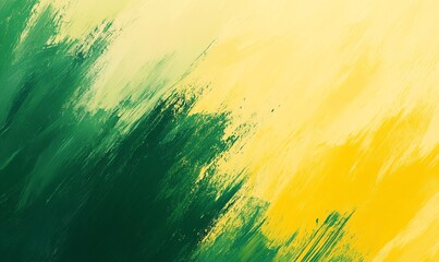 Wall Mural - Abstract Green Yellow Brushstrokes Background