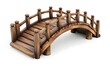 © Maryanto - Wooden arched bridge isolated on white background.