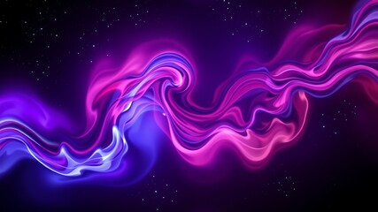 Wall Mural - abstract cosmic swirls of vibrant purple and blue nebulae flowing gracefully against a dark starry b