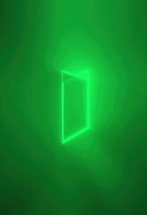 Aufkleber - A glowing green cube in front of a dark wall