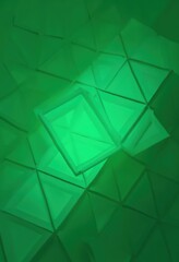 Poster - Green Geometric Triangle Pattern