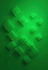Aufkleber - Abstract Green Background with 3D Blocks