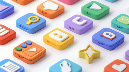 Wall Mural - Chat Management streaming icon isometric 3D
