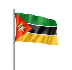 Wall Mural - Mozambique flag isolated on white