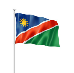 Wall Mural - Namibian flag isolated on white