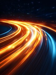 Wall Mural - background of light streaks in motion, creating a vibrant trail effect.