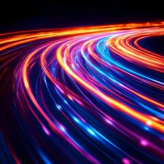 Wall Mural - background of light streaks in motion, creating a vibrant trail effect.