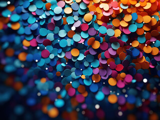 Wall Mural - Wonderful Vibrant, shiny round confetti takes flight, enveloping the scene