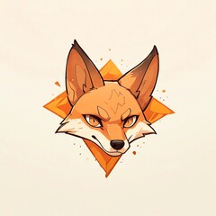 Wall Mural - Fierce Fox Head Illustration