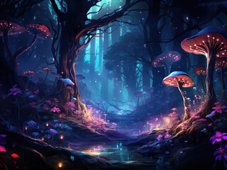 Wall Mural - Eye catching Luminescent Fairyland Encounters