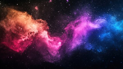 Wall Mural - Cosmic Nebula: A Celestial Tapestry of Pink and Blue