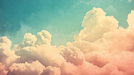 Canvas Print - Pastel-colored cloudscape, dreamy sky, soft light, summer.