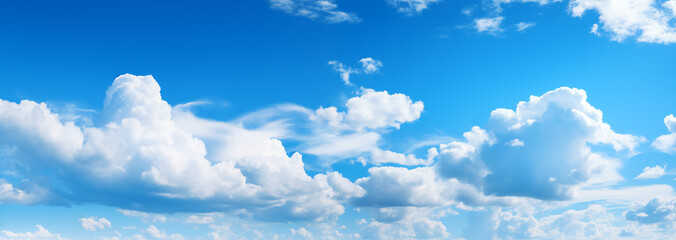 Wall Mural - blue sky background with tiny clouds. panorama background