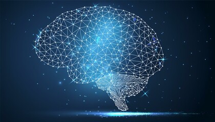 Wall Mural - Abstract Vector Brain: The Intersection of Wisdom and Design