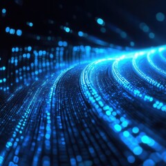 Wall Mural - data waves. modern neon abstract backdrop. virtual ciberspace.
