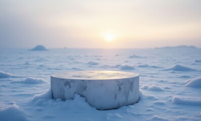 Sticker - Sunset over a snowy landscape