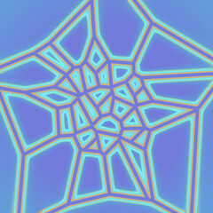 Aufkleber - Abstract digital illustration of colorful geometric shapes and lines that combine into intricate patterns and vibrant hues. 3d rendering