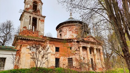 Wall Mural - Russian orthodox church temple cathedral monastery ancient historical building in Tver region