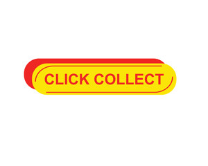 Wall Mural - Click collect web Vector Illustration button label template text with colorful icon