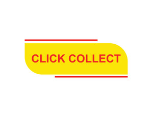 Wall Mural - Click collect web Vector Illustration button label template text with colorful icon