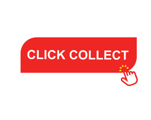 Wall Mural - Click collect web Vector Illustration button label template text with colorful icon