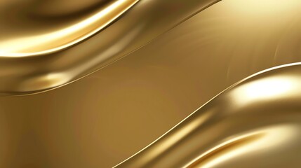Wall Mural - Abstract golden waves and curves.