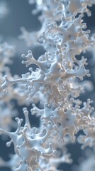 Poster - Abstract White Organic Shapes in Soft Focus on Blue Background