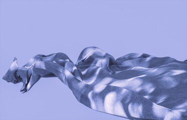 Aufkleber - Flying cloth with natural light beam and shadow. 3d rendering.