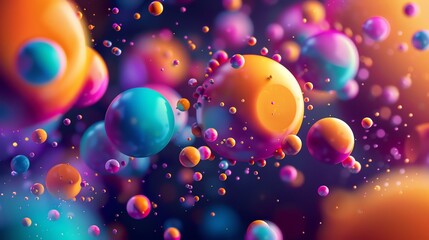 Wall Mural - abstract background with colorful spheres.